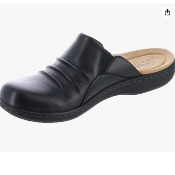 Clarks Women's Laurieann Bay Clog, Navy Leather, 8 | Clarks Women\u0027s Laurieann Bay Clog, Navy Leather, 5.5